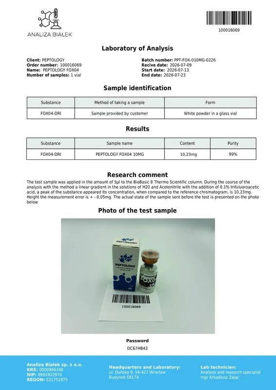 FOXO4-DRI 10 mg – D-retro-inverso peptidas (FOXO4–p53) tyrimams – paveikslėlis 2