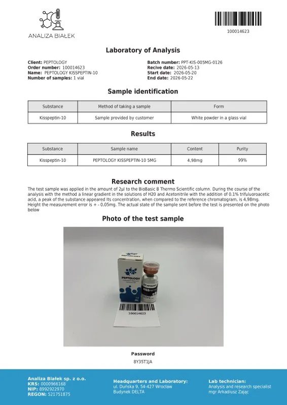 Kisspeptin-10 5 mg/10 mg – peptidinis hormoninės ašies reguliatorius (GnRH stimuliatorius) – paveikslėlis 2