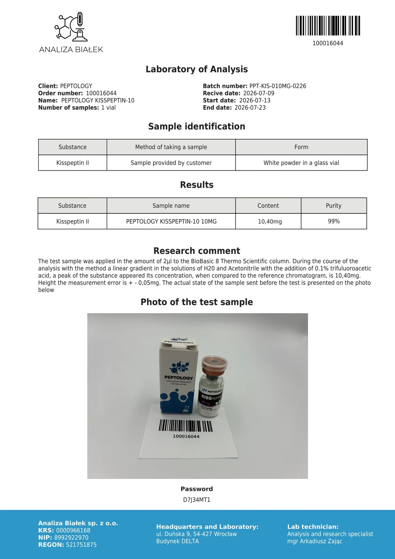 Kisspeptin-10 5 mg/10 mg – peptidinis hormoninės ašies reguliatorius (GnRH stimuliatorius) – paveikslėlis 3