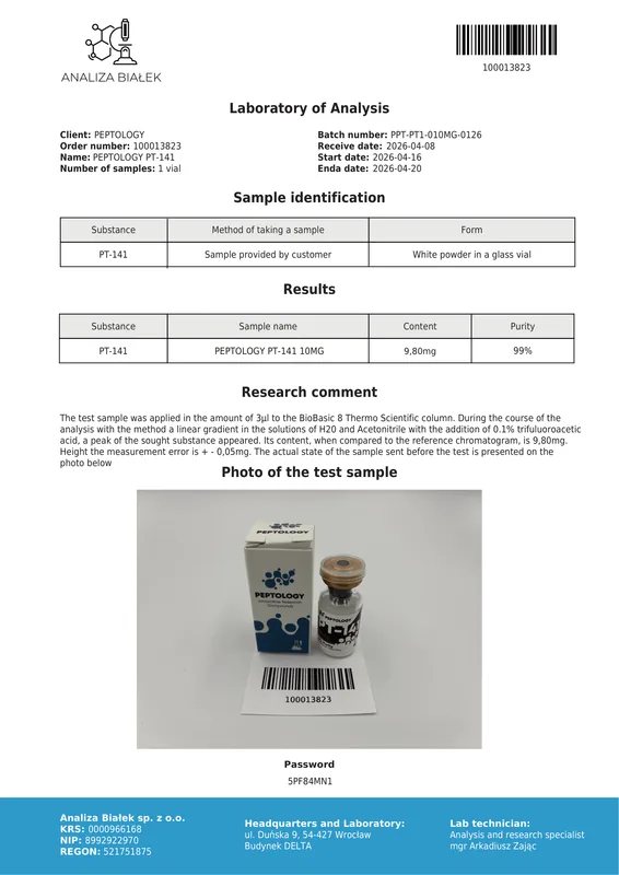 PT-141 (Bremelanotide) 10 mg – melanokortino receptorių agonistas – paveikslėlis 2